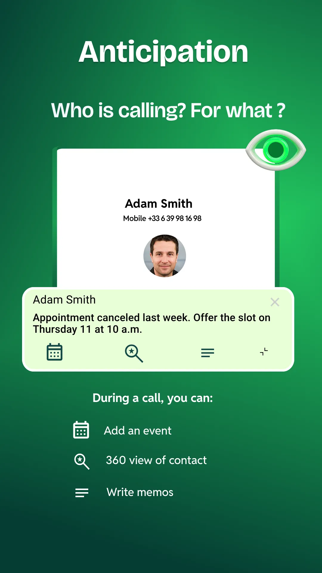 MemoCallPro interface